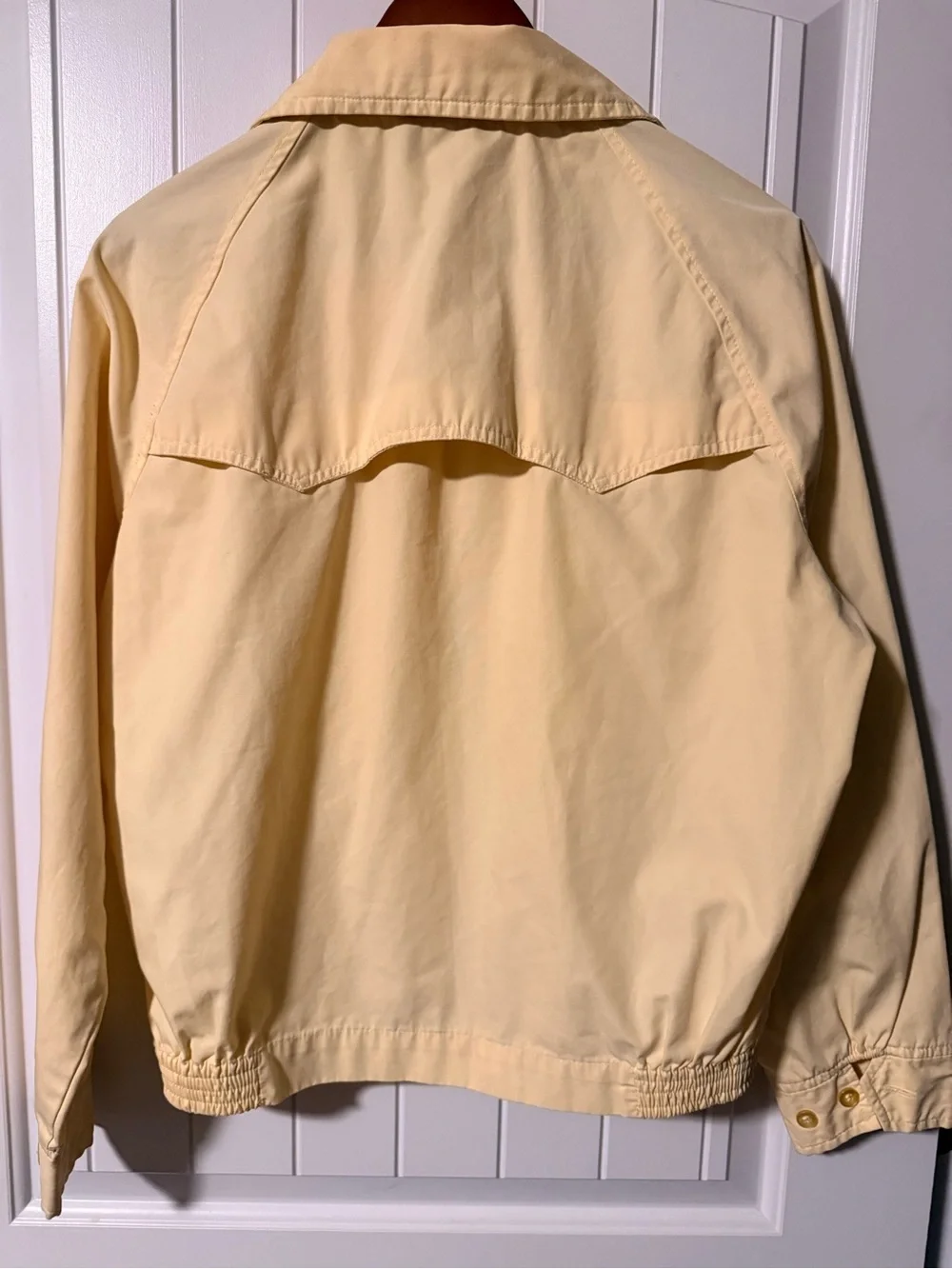 Vintage Men’s Sz L Butter Yellow Zip-Front Jacket Harrington Style Retro Bomber